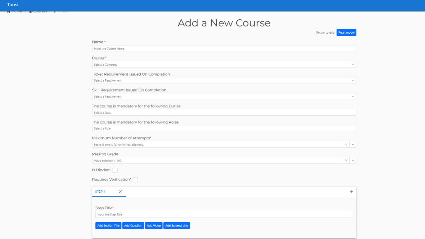 Assessment Creation